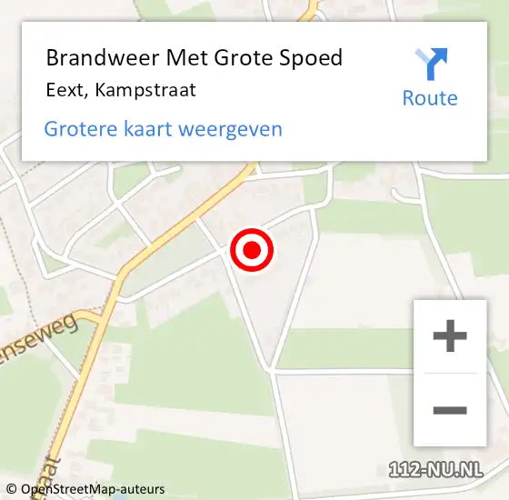 Locatie op kaart van de 112 melding: Brandweer Met Grote Spoed Naar Eext, Kampstraat op 31 december 2015 17:09