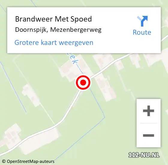 Locatie op kaart van de 112 melding: Brandweer Met Spoed Naar Doornspijk, Mezenbergerweg op 31 december 2015 17:13