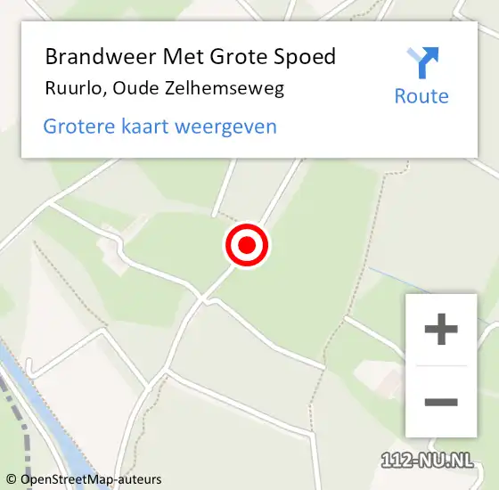 Locatie op kaart van de 112 melding: Brandweer Met Grote Spoed Naar Ruurlo, Oude Zelhemseweg op 31 december 2015 17:18