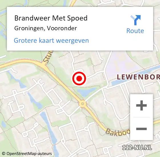 Locatie op kaart van de 112 melding: Brandweer Met Spoed Naar Groningen, Vooronder op 31 december 2015 17:25