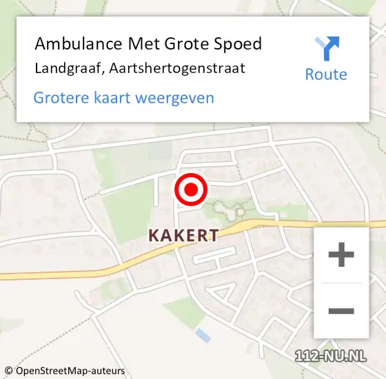 Locatie op kaart van de 112 melding: Ambulance Met Grote Spoed Naar Landgraaf, Aartshertogenstraat op 2 december 2013 04:12