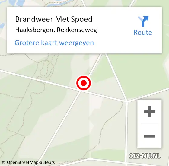 Locatie op kaart van de 112 melding: Brandweer Met Spoed Naar Haaksbergen, Rekkenseweg op 31 december 2015 18:34