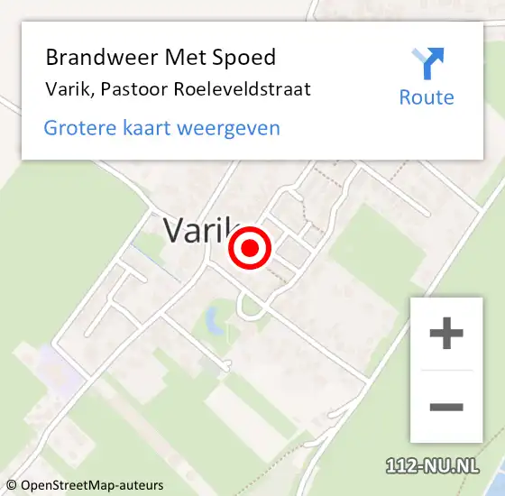 Locatie op kaart van de 112 melding: Brandweer Met Spoed Naar Varik, Pastoor Roeleveldstraat op 31 december 2015 18:38