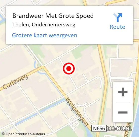 Locatie op kaart van de 112 melding: Brandweer Met Grote Spoed Naar Tholen, Ondernemersweg op 31 december 2015 18:41