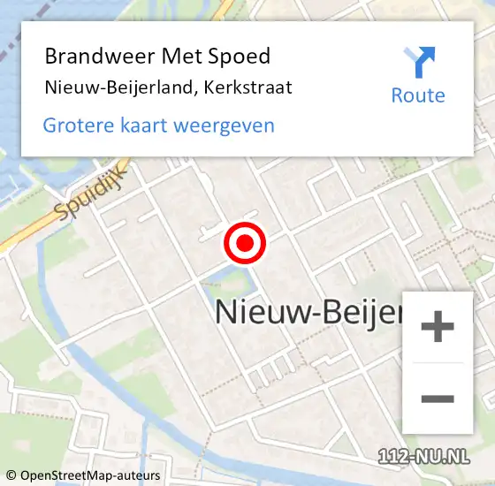 Locatie op kaart van de 112 melding: Brandweer Met Spoed Naar Nieuw-Beijerland, Kerkstraat op 31 december 2015 19:12