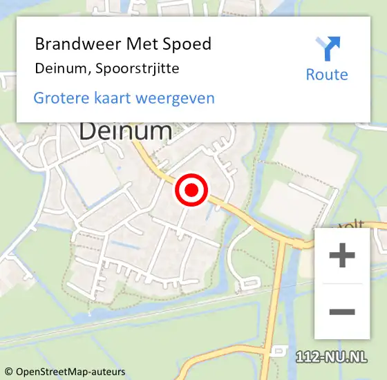 Locatie op kaart van de 112 melding: Brandweer Met Spoed Naar Deinum, Spoorstrjitte op 31 december 2015 19:15