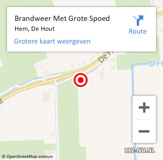 Locatie op kaart van de 112 melding: Brandweer Met Grote Spoed Naar Hem, De Hout op 31 december 2015 19:23