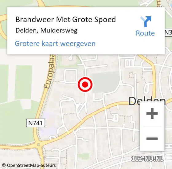 Locatie op kaart van de 112 melding: Brandweer Met Grote Spoed Naar Delden, Muldersweg op 31 december 2015 19:26