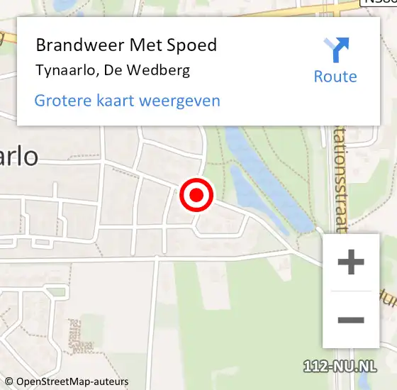 Locatie op kaart van de 112 melding: Brandweer Met Spoed Naar Tynaarlo, De Wedberg op 31 december 2015 19:42