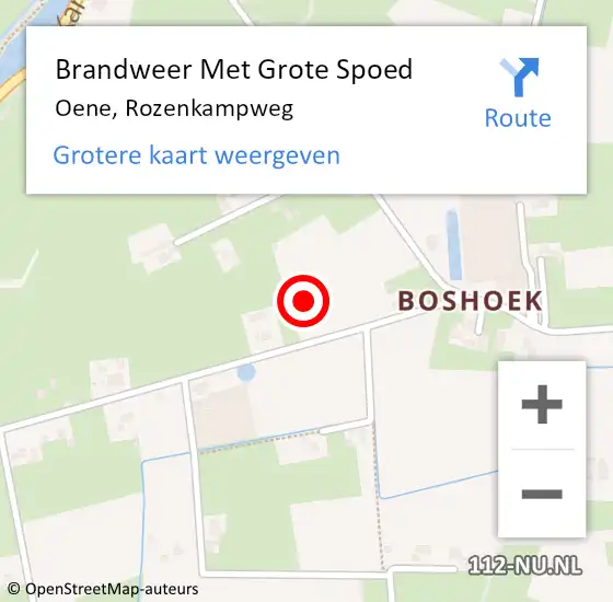 Locatie op kaart van de 112 melding: Brandweer Met Grote Spoed Naar Oene, Rozenkampweg op 31 december 2015 19:42