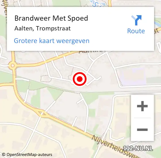 Locatie op kaart van de 112 melding: Brandweer Met Spoed Naar Aalten, Trompstraat op 31 december 2015 19:44