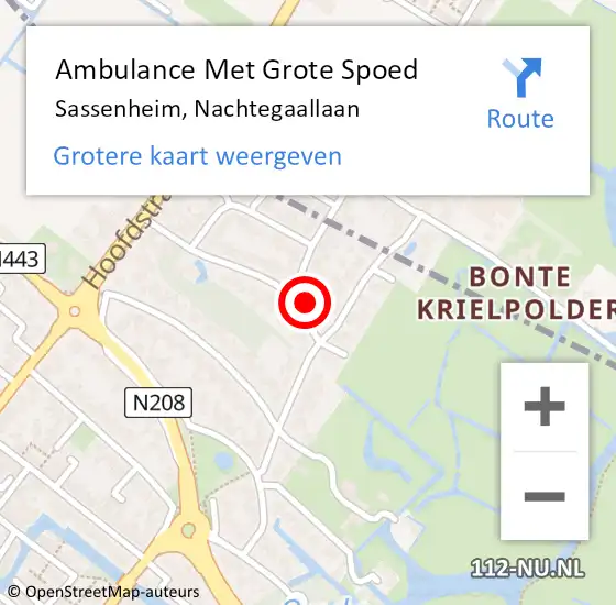 Locatie op kaart van de 112 melding: Ambulance Met Grote Spoed Naar Sassenheim, Nachtegaallaan op 31 december 2015 19:49