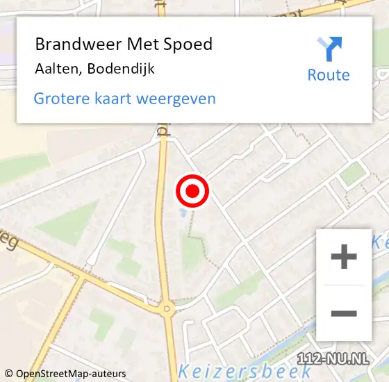 Locatie op kaart van de 112 melding: Brandweer Met Spoed Naar Aalten, Bodendijk op 31 december 2015 19:52