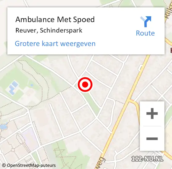 Locatie op kaart van de 112 melding: Ambulance Met Spoed Naar Reuver, Schinderspark op 2 december 2013 06:01