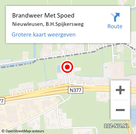 Locatie op kaart van de 112 melding: Brandweer Met Spoed Naar Nieuwleusen, B.H.Spijkersweg op 31 december 2015 20:21