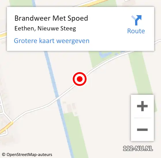 Locatie op kaart van de 112 melding: Brandweer Met Spoed Naar Eethen, Nieuwe Steeg op 31 december 2015 20:38