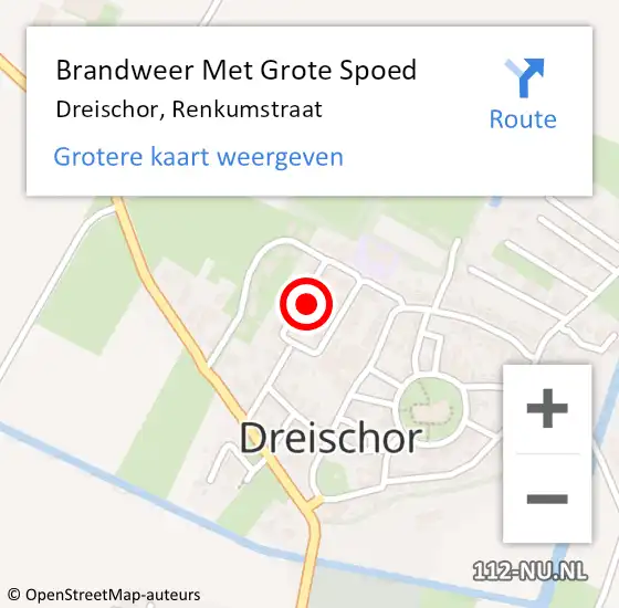 Locatie op kaart van de 112 melding: Brandweer Met Grote Spoed Naar Dreischor, Renkumstraat op 31 december 2015 20:45