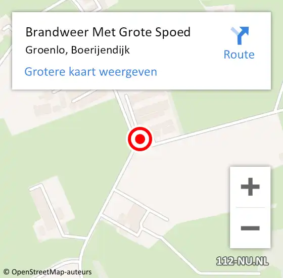 Locatie op kaart van de 112 melding: Brandweer Met Grote Spoed Naar Groenlo, Boerijendijk op 31 december 2015 20:57