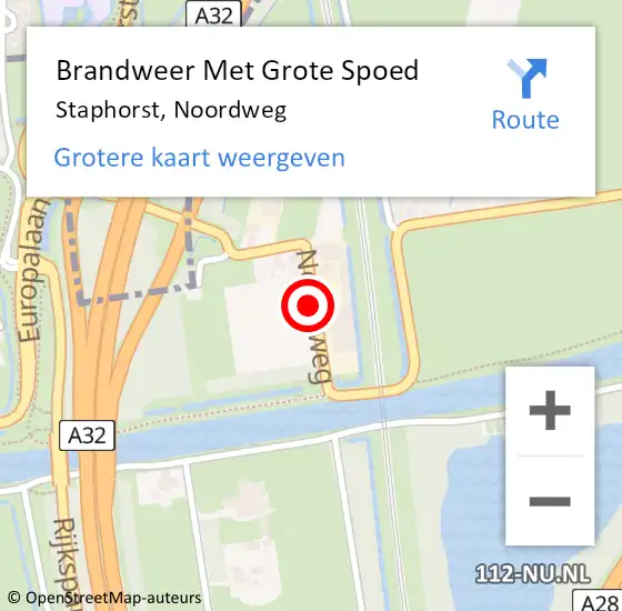 Locatie op kaart van de 112 melding: Brandweer Met Grote Spoed Naar Staphorst, Noordweg op 2 december 2013 06:36