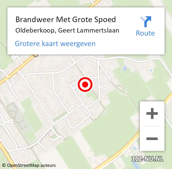 Locatie op kaart van de 112 melding: Brandweer Met Grote Spoed Naar Oldeberkoop, Geert Lammertslaan op 31 december 2015 21:46