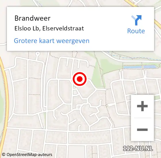 Locatie op kaart van de 112 melding: Brandweer Elsloo Lb, Elserveldstraat op 2 december 2013 06:38