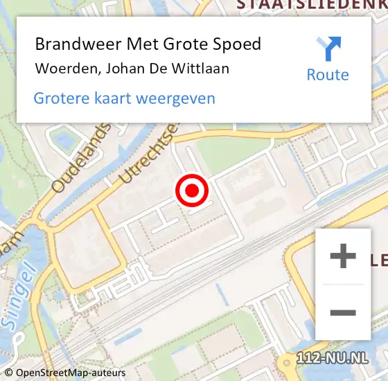 Locatie op kaart van de 112 melding: Brandweer Met Grote Spoed Naar Woerden, Johan De Wittlaan op 31 december 2015 21:55