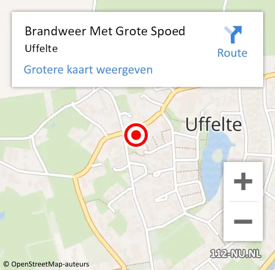 Locatie op kaart van de 112 melding: Brandweer Met Grote Spoed Naar Uffelte op 31 december 2015 21:55