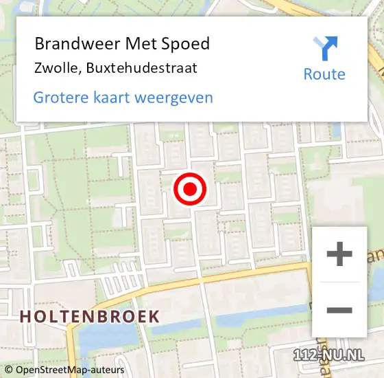 Locatie op kaart van de 112 melding: Brandweer Met Spoed Naar Zwolle, Buxtehudestraat op 31 december 2015 22:06