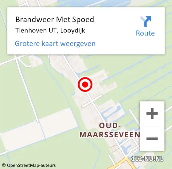 Locatie op kaart van de 112 melding: Brandweer Met Spoed Naar Tienhoven UT, Looydijk op 2 december 2013 07:11