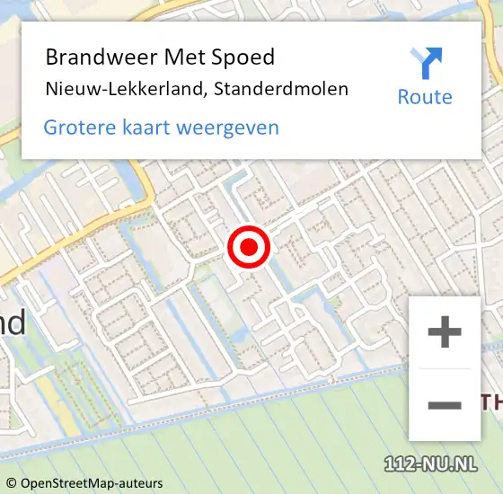 Locatie op kaart van de 112 melding: Brandweer Met Spoed Naar Nieuw-Lekkerland, Standerdmolen op 31 december 2015 23:24