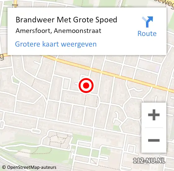 Locatie op kaart van de 112 melding: Brandweer Met Grote Spoed Naar Amersfoort, Anemoonstraat op 31 december 2015 23:52