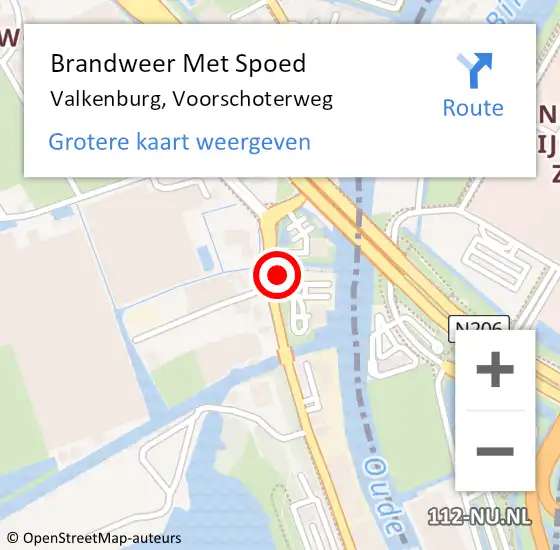 Locatie op kaart van de 112 melding: Brandweer Met Spoed Naar Valkenburg, Voorschoterweg op 31 december 2015 23:52