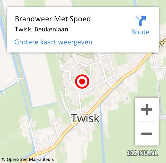 Locatie op kaart van de 112 melding: Brandweer Met Spoed Naar Twisk, Beukenlaan op 31 december 2015 23:58