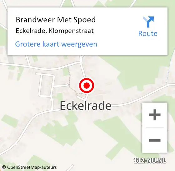 Locatie op kaart van de 112 melding: Brandweer Met Spoed Naar Eckelrade, Klompenstraat op 31 december 2015 23:59