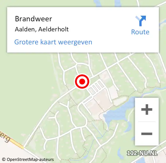 Locatie op kaart van de 112 melding: Brandweer Aalden, Aelderholt op 1 januari 2016 00:15