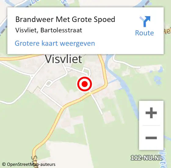 Locatie op kaart van de 112 melding: Brandweer Met Grote Spoed Naar Visvliet, Bartolesstraat op 1 januari 2016 00:21