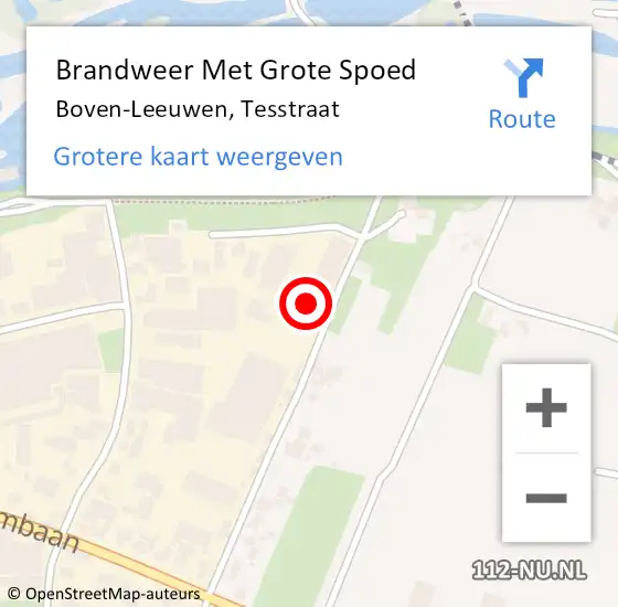 Locatie op kaart van de 112 melding: Brandweer Met Grote Spoed Naar Boven-Leeuwen, Tesstraat op 1 januari 2016 00:24