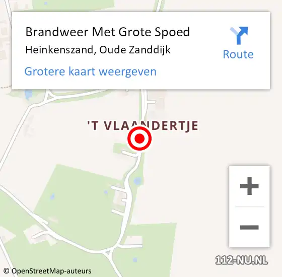 Locatie op kaart van de 112 melding: Brandweer Met Grote Spoed Naar Heinkenszand, Oude Zanddijk op 1 januari 2016 00:37