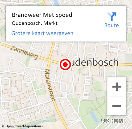 Locatie op kaart van de 112 melding: Brandweer Met Spoed Naar Oudenbosch, Markt op 1 januari 2016 00:55