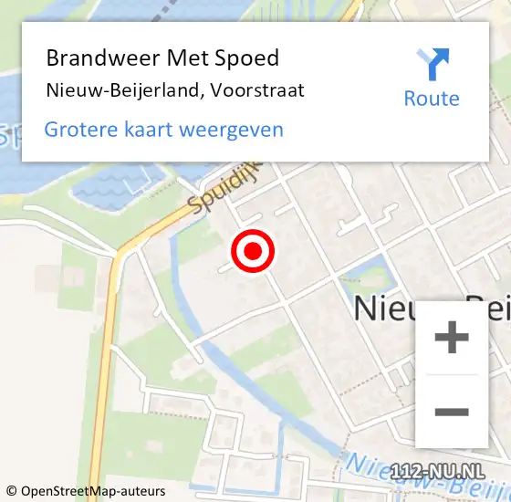 Locatie op kaart van de 112 melding: Brandweer Met Spoed Naar Nieuw-Beijerland, Voorstraat op 1 januari 2016 01:36