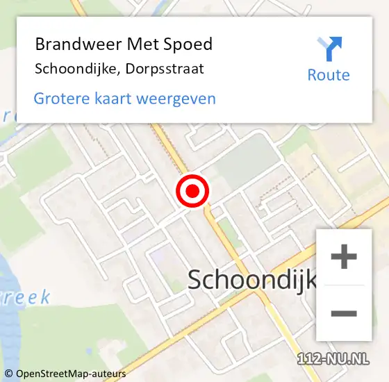 Locatie op kaart van de 112 melding: Brandweer Met Spoed Naar Schoondijke, Dorpsstraat op 1 januari 2016 01:44