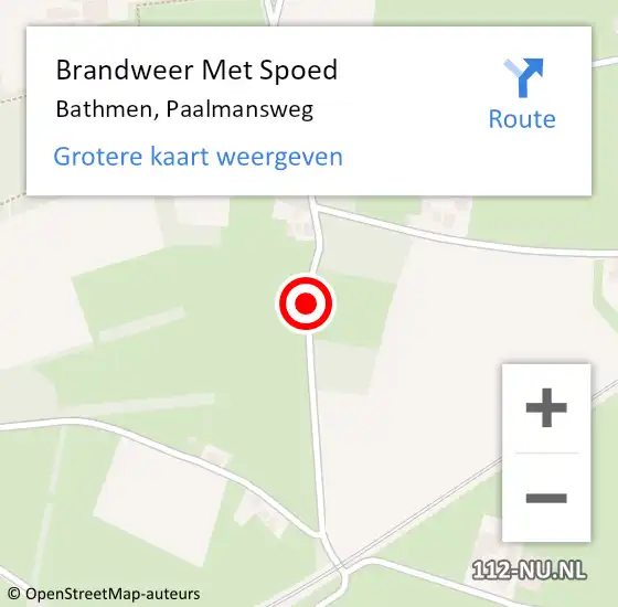 Locatie op kaart van de 112 melding: Brandweer Met Spoed Naar Bathmen, Paalmansweg op 2 januari 2016 09:42