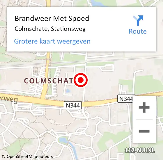 Locatie op kaart van de 112 melding: Brandweer Met Spoed Naar Colmschate, Stationsweg op 2 januari 2016 11:41