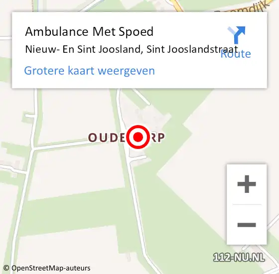 Locatie op kaart van de 112 melding: Ambulance Met Spoed Naar Nieuw- En Sint Joosland, Sint Jooslandstraat op 2 januari 2016 12:14