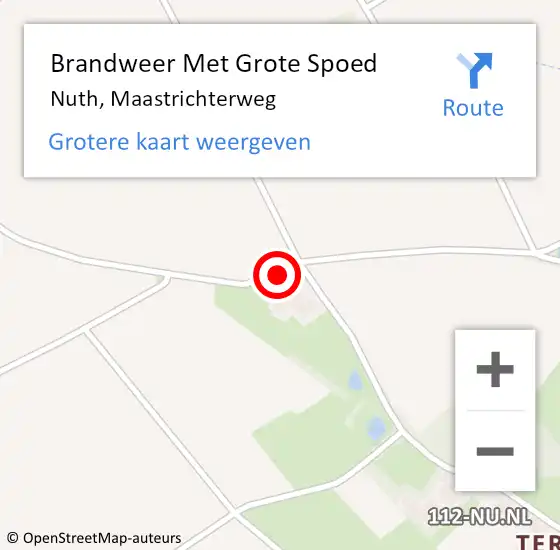 Locatie op kaart van de 112 melding: Brandweer Met Grote Spoed Naar Nuth, Maastrichterweg op 2 januari 2016 12:20