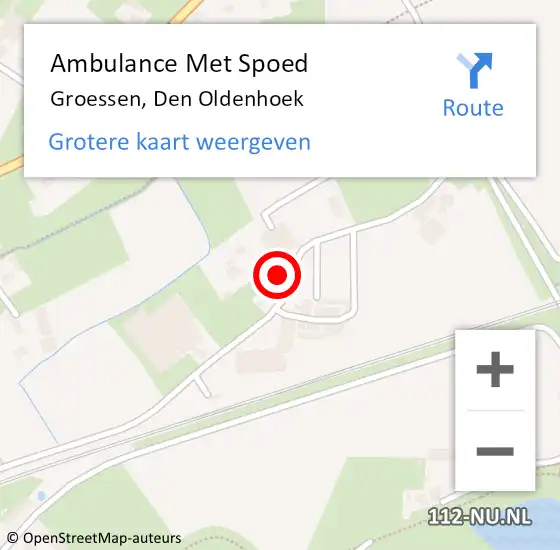 Locatie op kaart van de 112 melding: Ambulance Met Spoed Naar Groessen, Den Oldenhoek op 2 januari 2016 12:50