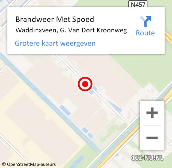 Locatie op kaart van de 112 melding: Brandweer Met Spoed Naar Waddinxveen, G. Van Dort Kroonweg op 2 december 2013 08:54