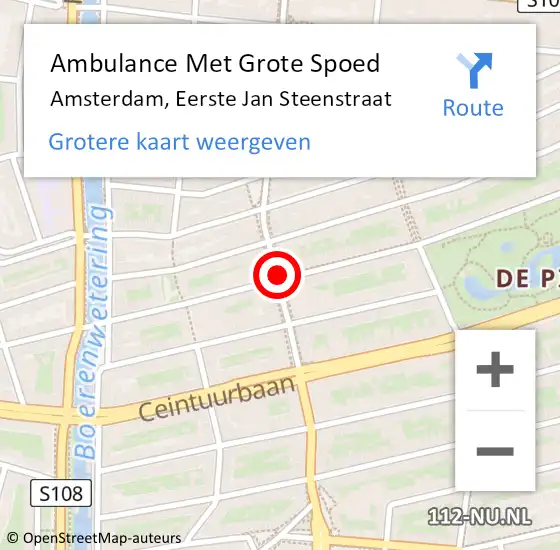 Locatie op kaart van de 112 melding: Ambulance Met Grote Spoed Naar Amsterdam, Eerste Jan Steenstraat op 2 januari 2016 15:44