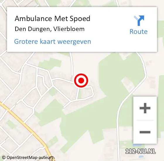 Locatie op kaart van de 112 melding: Ambulance Met Spoed Naar Den Dungen, Vlierbloem op 2 januari 2016 16:13