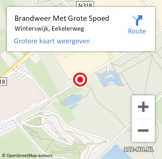 Locatie op kaart van de 112 melding: Brandweer Met Grote Spoed Naar Winterswijk, Eekelerweg op 2 januari 2016 16:17